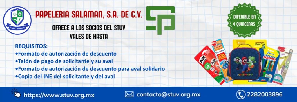 Banner STUV Convenio con Papelería Salaman 2025